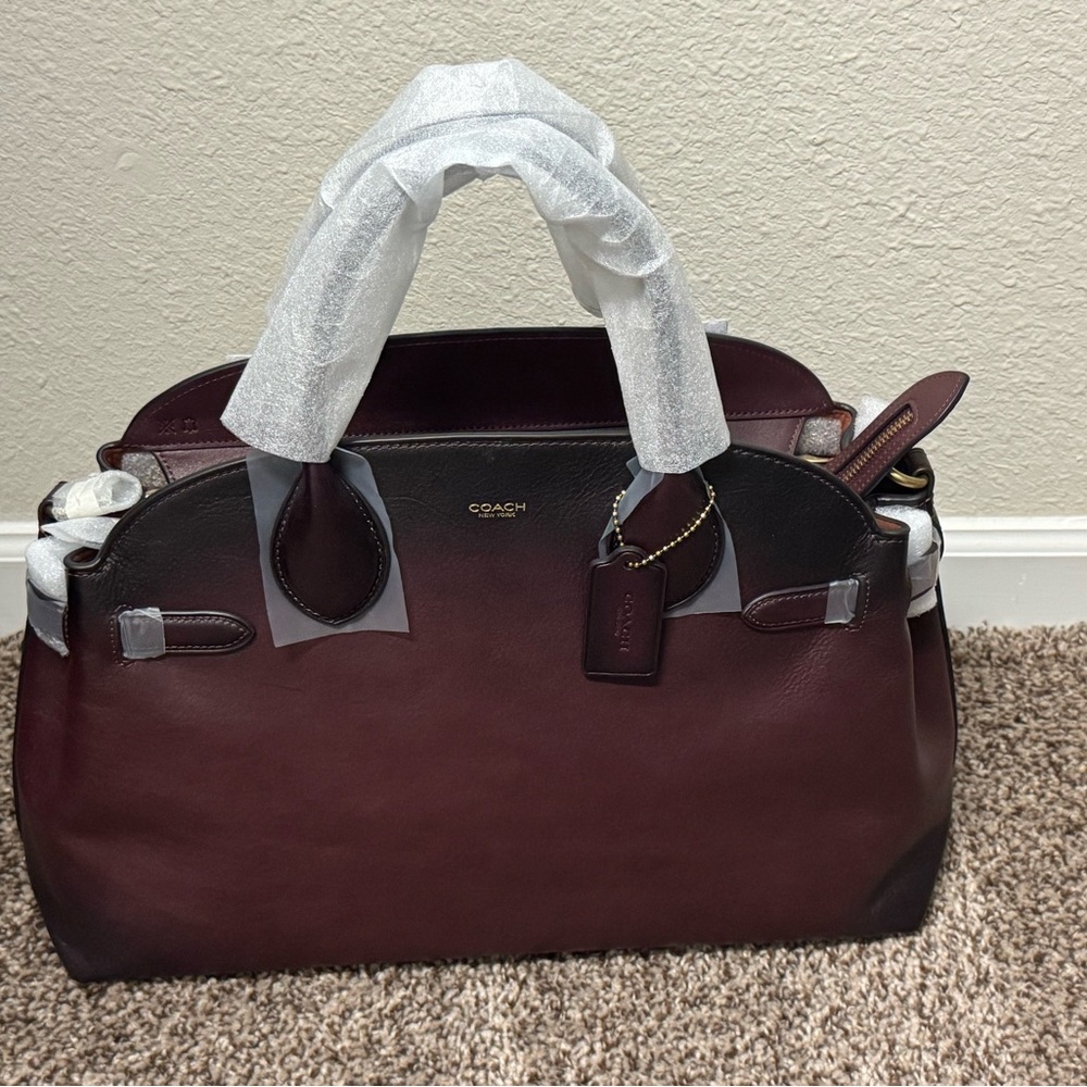 NWT Coach Soft Empire Carryall Bag 40, Brass/Merlot (CW616).